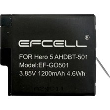 Efcell Gopro Hero 5 / 6 / 7 Uyumlu Yedek Batarya Pil (AHDBT-501 1200MAH)