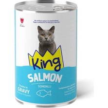 King King Sos Içerisinde Et Parçacıklı Somonlu Kedi Konservesi 400 gr
