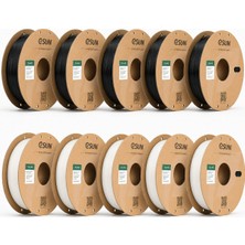 Esun Pla+Hs Beyaz / Siyah Filament 10’lu Kutu 1.75 mm 1 kg - 5 Beyaz + 5 Siyah - Bisiparisver