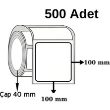 İğne İzi 100X100 mm Termal Etiket Rulosu 500 Adet Yapışkanlı Etiketler 100 mm x 100 mm Ölçüler