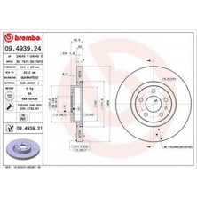 Brembo Depomix Ön Fren Aynasi Opel Combo D 12- Fiat Doblo 10- Egea 16- Alfa Romeo 147 01- 156 97-05 284 x 22 5 Delik Hali