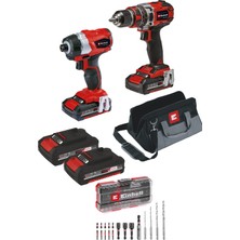 Einhell Profesyonel TP-18V Twin Pack Bl Akülü Darbeli Vidalama Kiti (2×2,0 Ah Akü, Hızlı Şarj Cihazı, 18 Parça S-Case Uç Seti ve Bez Çanta Dahil)