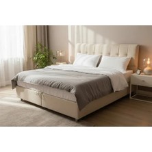 Vivense Vera 160X200 Krem Baza ve Başlık Seti