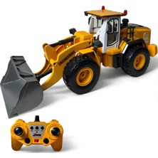 Apexma 2.4ghz Uzaktan Kumandalı Şarjlı Buhar Atan 9 Kanallı Buldozer Sesli Işıklı Metal Kepçeli Iş Makinesi