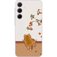 Le Balvo Samsung Galaxy A35 Uyumlu Kedi Tırmanıyor Baskılı Silikon Kılıf