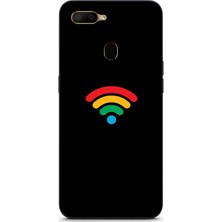 Le Balvo Oppo A5S Uyumlu Wifi Simgesi Baskılı Silikon Kılıf