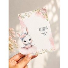 ONUR AJANS Tasarım Tavşanlı Kolonya Şişesiz! 30 Adet Popüler Kart Trend Hediyelik Baby Shower Doğum Günü