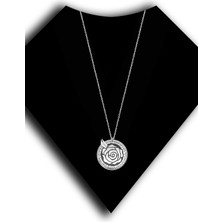 Roxx Jewellery 925 Ayar Gümüş Gül Plaka Desenli Kadın Kolye