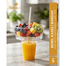 Sevapet Kaseli Pet Bardak ve Pipet / 5 Adet Parti Bardağı Eğlence Bardağı