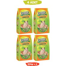 Jungle Premium Zenginleştirilmiş Özel Tahıllı Vitaminli Hamster Yemi 500GR x 4 Adet