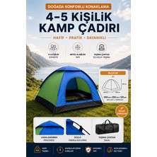 Erdmsp 4-5 Kişilik Manuel Kamp Çadırı Kolay Kurulum Kamp ve Piknik Için Ideal Çadır