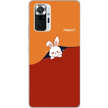 Le Balvo Redmi Note 10 Pro Uyumlu Mutlu Tavşan Baskılı Silikon Kılıf