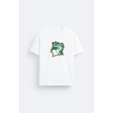 Shain Fildişi Sahili Futbol Takımı Baskılı Pamuklu Kumaş Beyaz Tişört T-Shirt