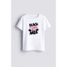 Shain Blackpink Müzik Grubu Baskılı Bisiklet Yaka Çocuk Yetişkin Beyaz Tişört T-Shirt