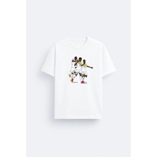 Shain Senegal Milli Futbol Takımı Baskılı Pamuklu Kumaş Beyaz Tişört T-Shirt