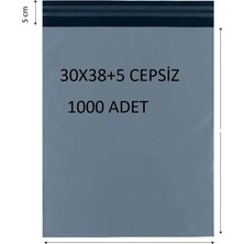 Sız Gri Renk 30X38+5 Poşeti 1000 Adet Dayanıklı Cepsiz Kargo Poşeti Cac Plastik