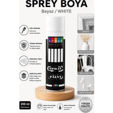ArtMaster Beyaz Sprey Boya 200 ml 1 Adet Südor Hızlı Kuruyan Renkli Profesyonel Canlı Renk Ahşap Plastik Demir Metal Porselen Cam