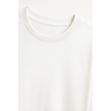 Shain LED Zeppelin Baskılı Bisiklet Yaka Beyaz Tişört T-Shirt