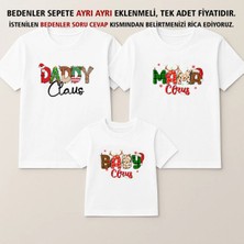 Shain Baby Mommy Dady Yeni Yıl Yılbaşı Noel Baba Temalı Baskılı Anne Baba Çocuk Aile Tişört Kombin