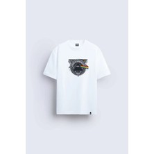Shain Pink Floyd Baskılı Bisiklet Yaka Beyaz Tişört T-Shirt