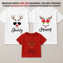 Shain Daddy Mommy Baby Yılbaşı Noel Baba Christmas Baskılı Anne Baba Çocuk Aile Tişört Kombin