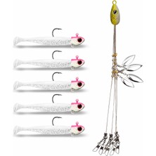 Valkyrie Alabama Rig Seti 1 Şemsiye 5 Jig Kafa 5 Silikon Yem Hazır Turna Levrek Avı Spinner Rig Takımı