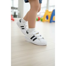 Enoch Çocuk Klasik Üç Bant Cırt Cırtlı Retro Günlük Sneaker Spor Ayakkabı