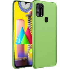 Mossem Samsung Galaxy M31 Kılıf Nano Içi Kadife Silikon - Yeşil