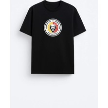 Shain Senegal Milli Futbol Takımı Baskılı Pamuklu Kumaş Siyah Tişört T-Shirt