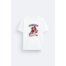 Shain Scott Hunter Heated Rivalry Baskılı Bisiklet Yaka Unisex Beyaz Tişört T-Shirt