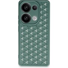 Mudanis Xiaomi Redmi Note 13 Pro 4g Kılıf Petek Silikon Kapak - Koyu Yeşil