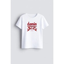 Shain Stray Kids The Dominate Baskılı Bisiklet Yaka Çocuk Yetişkin Beyaz Tişört T-Shirt