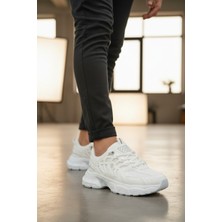 Enoch Kadın Kafes Detaylı Kalın Tabanlı Rahat Günlük Sneaker Spor Ayakkabı