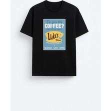 Shain Gilmore Girls Baskılı Bisiklet Yaka Siyah Tişört T-Shirt