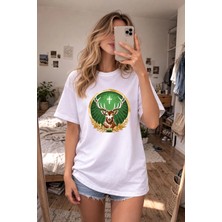 Shain Jagger Baskılı Bisiklet Yaka Beyaz Tişört T-Shirt