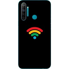 Le Balvo Realme 5i Uyumlu Wifi Simgesi Baskılı Silikon Kılıf