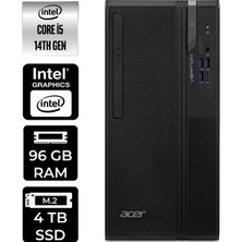 Acer Veriton S2720G Core I5 14400 96GB 4tb SSD Freedos DTR1PEM002P320 Masaüstü Bilgisayar & Per4 USB