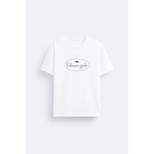 Shain Gilmore Girls Baskılı Bisiklet Yaka Beyaz Tişört T-Shirt