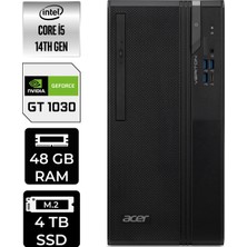 Acer Veriton S2720G Core I5 14400 GT1030 4gb 48GB 4tb SSD WIN11 Pro DTR1PEM002P472 Masaüstü Bilgisayar & Per4 USB