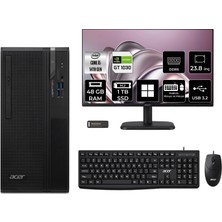 Acer Veriton S2720G Core I5 14400 GT1030 4gb 48GB 1tb SSD 23.8" Fhd WIN11 Pro DTR1PEM002P650 Masaüstü Bilgisayar & Per4 USB