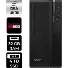 Acer Veriton S2720G Core I5 14400 RX550 4gb 32GB 4tb SSD WIN11 Pro DTR1PEM002P408 Masaüstü Bilgisayar & Per4 USB
