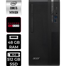Acer Veriton S2720G Core I5 14400 RX550 4gb 48GB 512GB SSD WIN11 Pro DTR1PEM002P409 Masaüstü Bilgisayar & Per4 USB