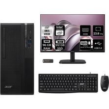 Acer Veriton S2720G Core I5 14400 96GB 512GB SSD 23.8" Fhd Freedos DTR1PEM002P497 Masaüstü Bilgisayar & Per4 USB