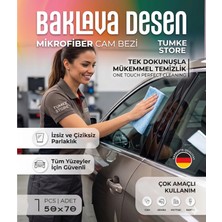 Baffhome Mikrofiber Cam Bezi Iz Bırakmayan Parlatıcı Temizlik Bezi Baklava Desenli Özel Doku Mikrofiber Cam ve Kurulama Bezi 50X70CM (Strong)