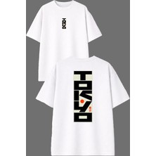 Vsrn Tokyo 1 Tasarım Ön Arka Baskılı Beyaz Oversize T Shirt