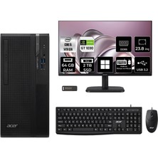 Acer Veriton S2720G Core I5 14400 GT1030 4gb 64GB 2tb SSD 23.8" Fhd WIN11 Pro DTR1PEM002P655 Masaüstü Bilgisayar & Per4 USB