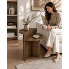Gani Home Luna Yan Sehpa Oval Hatlı