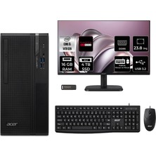 Acer Veriton S2720G Core I5 14400 RX550 4gb 16GB 4tb SSD 23.8" Fhd Freedos DTR1PEM002P544 Masaüstü Bilgisayar & Per4 USB