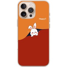 Le Balvo Iphone 16 Pro Max Uyumlu Mutlu Tavşan Baskılı Silikon Kılıf