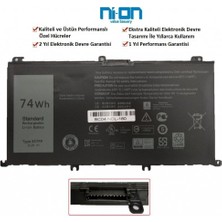 Ni-On Dell Inspiron 7559 Inspiron 7759 Notebook Batarya - Pil (Nion Marka)